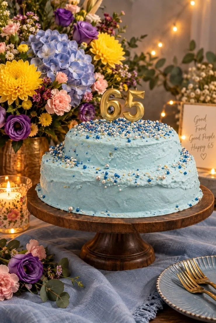 Vanilla Velvet Blue Flower